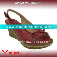 Wholesale PU Fashion Lady Wedge heel Sandal