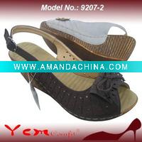 Wholesale New design PU Fashion Lady wedge heel sandal