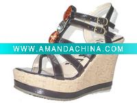 Wholesale Rhinestone Wedge sandal