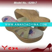 PU Fashion Lady Wedge heel Sandal Slipper