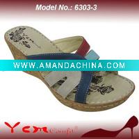 PU Fashion Lady Wedge heel Sandal Slipper