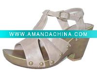 Wholesale Wood Heel Wedges Sandal Shoe