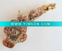 Wholesale JC FASHIONRED MULTI CRYSTAL FLOWER HAIR BANANA CLIP