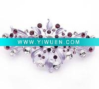 Wholesale Fashion 2011 Style Pink Flower Shape Rhinestone Set Alloy Hairclip 100216,Hair Ornament Jewelry