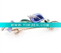 Wholesale Fashion 2011 Style Purple Flower Shape Rhinestone Set Alloy Hairclip 100227,Hair Ornament Jewelry