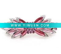 Wholesale Fashion 2011 Style Red Flower Shape Rhinestone Set Alloy Hairclip 100215,Hair Ornament Jewelry