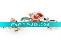Wholesale Fashion 2011 Style Coffee Flower Shape Rhinestone Set Alloy Hairclip 100226,Hair Ornament Jewelry
