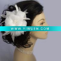 Wholesale Feather Flower Bridal Fascinator Hair Comb