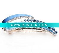 Wholesale Fashion 2011 Style Blue Rhinestone Set Alloy Hairclip 100229,Hair Ornament Jewelry