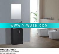 Wholesale Corner stand black wooden bathroom set=cabinet+sink+mirror