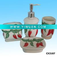 Wholesale Ceramic Hot Pepper Glazed Bath sets