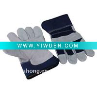 Wholesale split cow leather double palm leather working glove