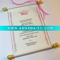 Wholesale Baby Birthday Party Scroll Invite
