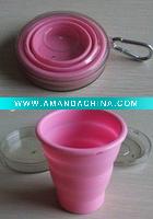 silicone folding cup for covenience with lid