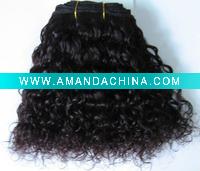Wholesale Black curly remy virgin Brazilian hair weaving