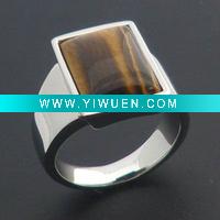 Wholesale R00252D Unisex fashion Amber stone steel rings