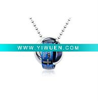 Wholesale Double ring titanium steel pendant of personality necklace