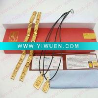 Wholesale 2011 newest charm titanium Buddha necklace bracelet sets