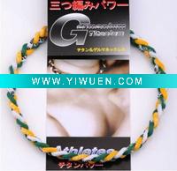 Wholesale USA baseball tornado weave/braided titanium ion necklace;titanium necklace with negative ion