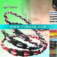 Wholesale triple ropes braided titanium tornado sports ion baseball necklace