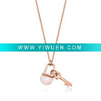 Wholesale key and locket necklace,I FEEL