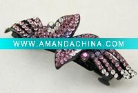 metal crystal barrette hair barrette goody barrette three hearts