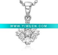 Wholesale flower shaped solid silver pendants