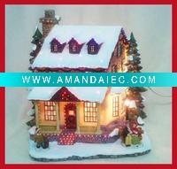 Wholesale popular xmas polyresin house(XY12555-1)
