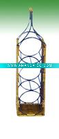 Wholesale 100% Handmade Rattan And Metal Wine Bottle Holder