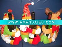 Wholesale christmas decoration,santa snowman wine bottle decoration