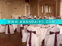 Wholesale nice polyester chair cover with pleats and sash for wedding and banquet