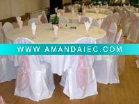 Wholesale pleated polyester chair cover for wedding and banquet