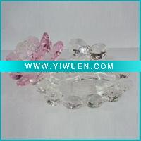 Wholesale Nice Crystal Flower with Clear Stand 1 Clear Small Flower 1 Pink Larger Flower