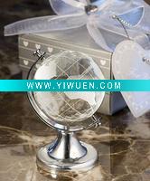 Wholesale Optical Crystal Globe with silver metal stand MH-0032H