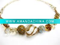 Wholesale crystal with murano glass necklace