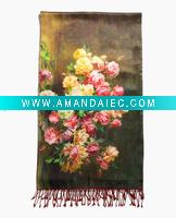 Wholesale digital printed 100% silk scarf
