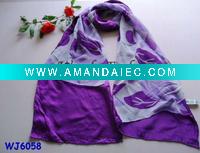 Wholesale plain and lace edging fashion scarf