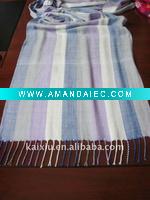 Wholesale striped viscose scarf at ends
