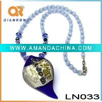 Wholesale 2011 Bull horns Crystal Bead pendant necklace