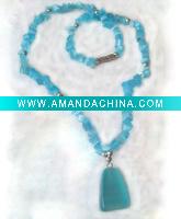 Wholesale Sky-blue Acrylic Pendant Necklace