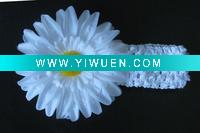 Wholesale 1.5'' crochet hair bands with 4'' Daisy flower YL01004