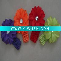 Wholesale 1.5" crochet headband with tropical flower