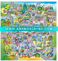 Wholesale eva foam floor mats with city printing for kid