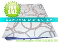 Wholesale circle white backgroud acrylic handmade floor mat factory