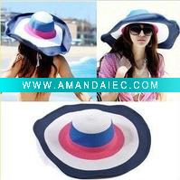 Wholesale rainbow girl straw beach hat