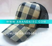 Wholesale Fancy Checked Baseball Hats Mesh Hat