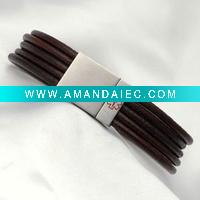 Wholesale leather wrist band/zink bracelet