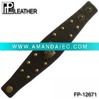 Wholesale Eagle&studs leather bracelet
