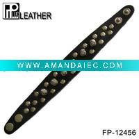 Wholesale Bullet and studs leather bracelet