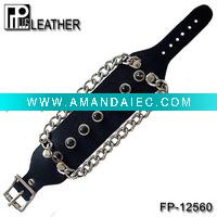 Wholesale Leather bracelet with chains